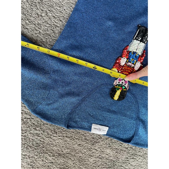 Blue sparkly little drummer boy ugly christmas sweater/top - Picture 8 of 9